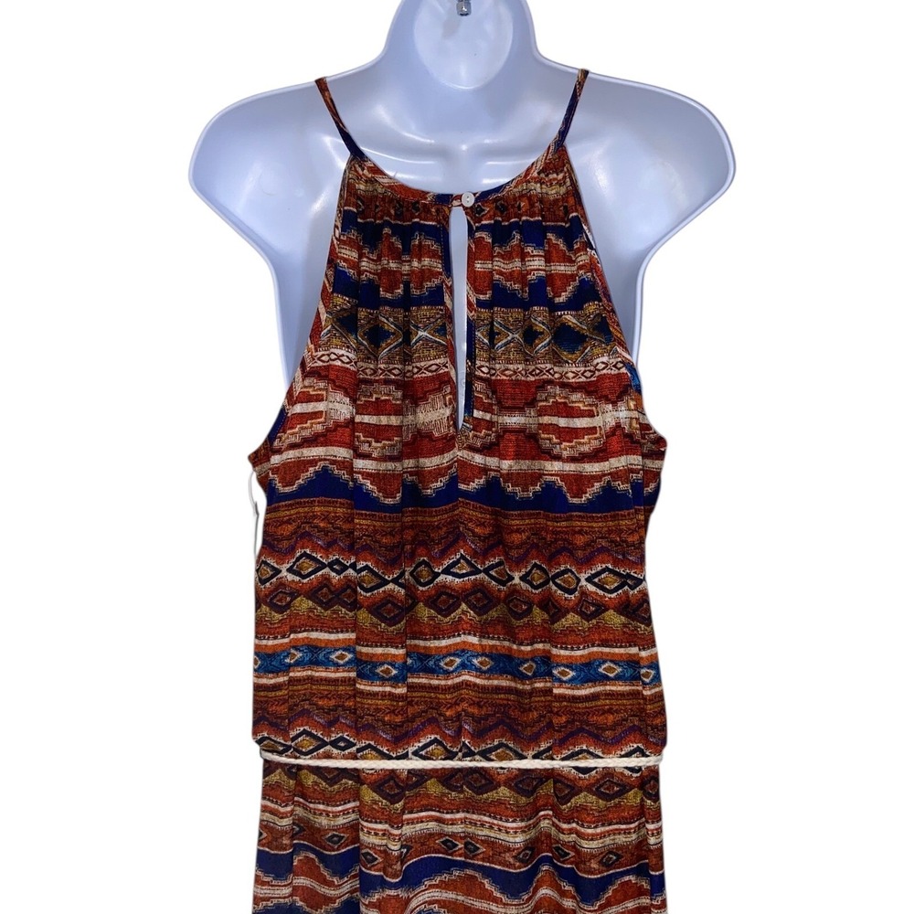 Karen Kane Canyonland Halter Maxi Dress Ethereal Tribal Resortwear Aztec M NEW‎ - Picture 13 of 16
